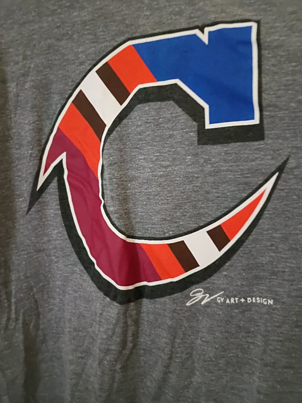 XL GV Art Browns - Cavs - Guardians Tshirt Grey